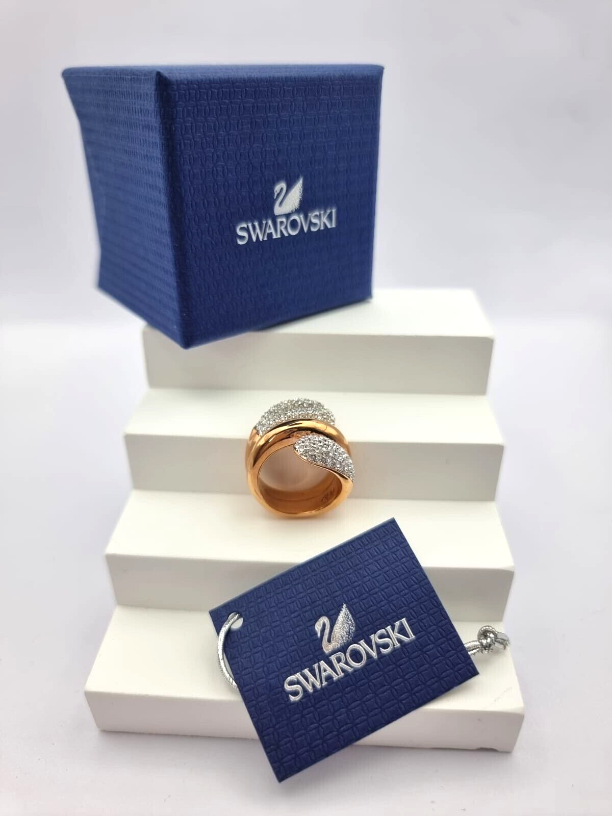 Neu SWAROVSKI EVERY WIDE RING - ROSÉGOLD - GRÖSSE 50