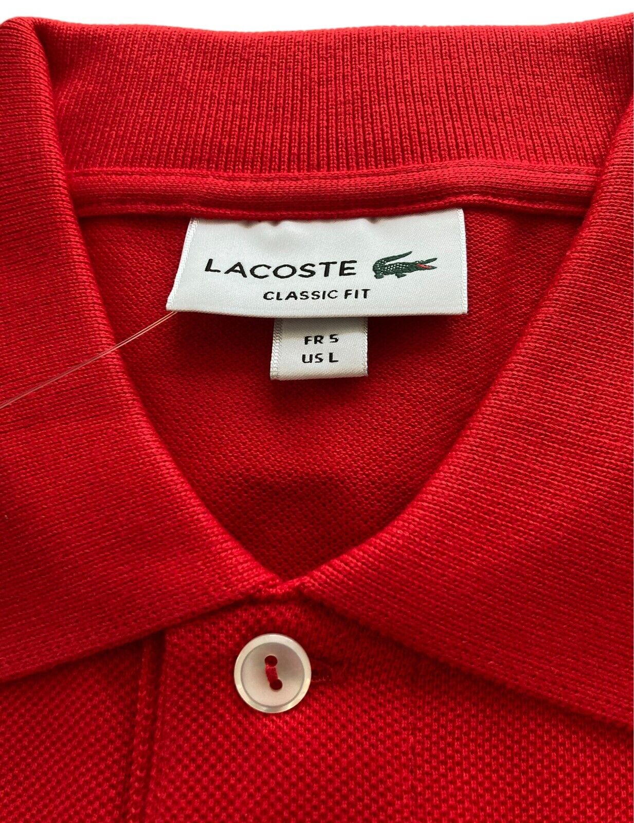 New LACOSTE CLASSIC FIT POLO SHIRT - RED - SIZE 5