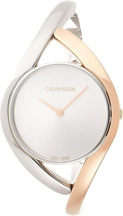 New Swiss Made CALVIN KLEIN Party Silver Dial Small Bangle Ladies Watch