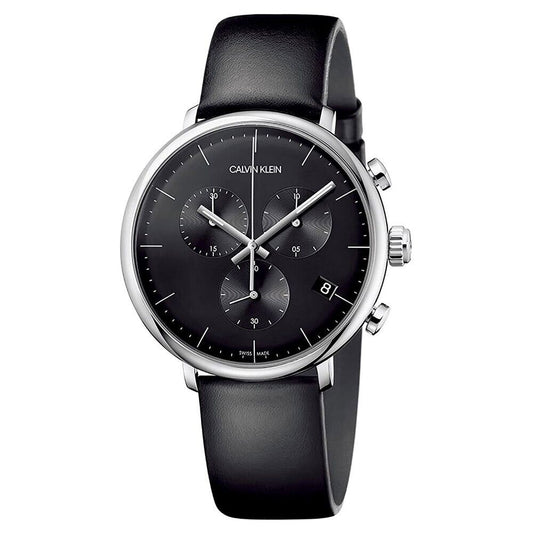 New Swiss Made CALVIN KLEIN High Noon Chronograph Quartz Black Dial Men's Watch