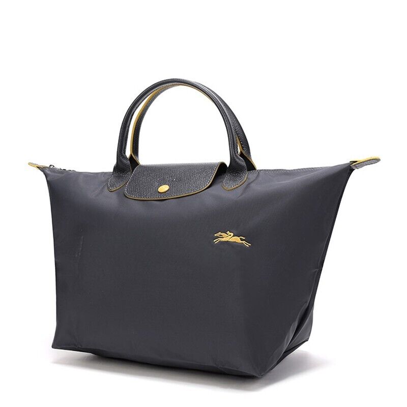 New LONGCHAMP LE PLIAGE CLUB TOP HANDLE BAG MEDIUM - GUN METAL