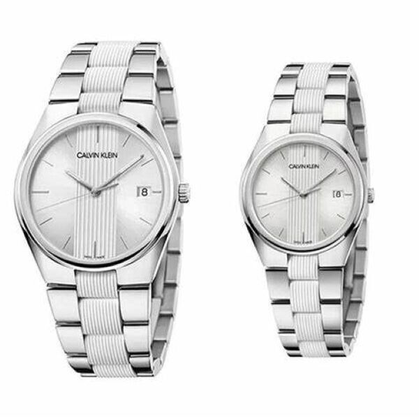 New Swiss Made CALVIN KLEIN Contra Quartz Silver Dial MenÂ´s Watch