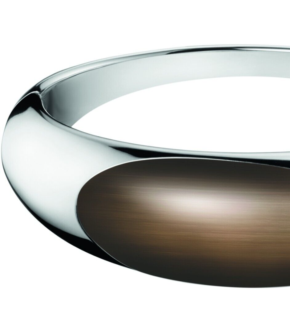 New CALVIN KLEIN ELLIPSE STONE BANGLE KJ3QCD0201XS - SILVER/BROWN - XS