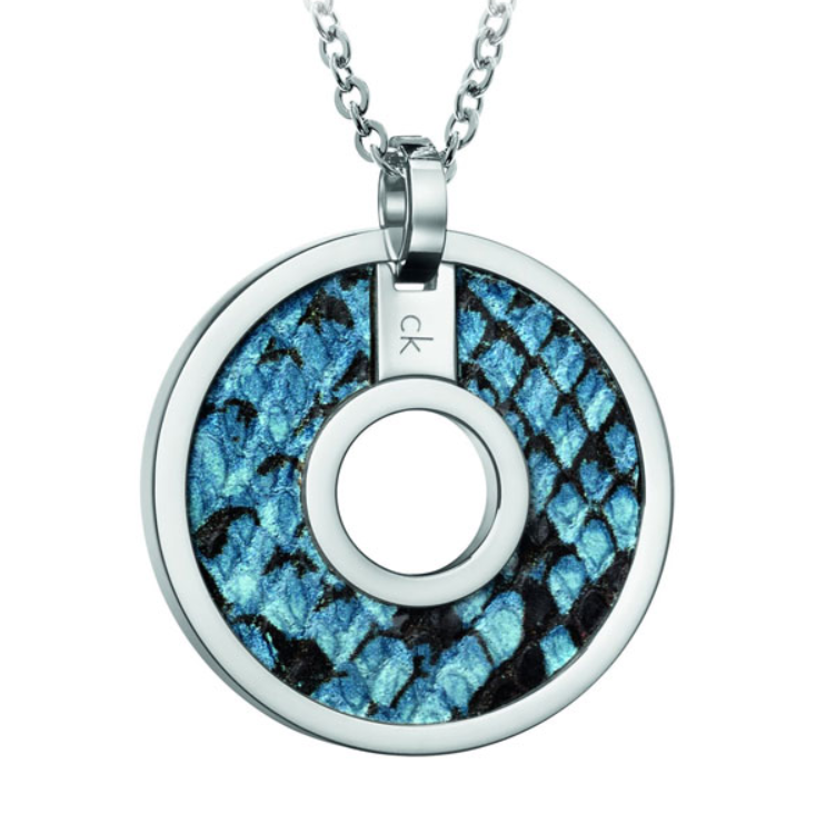 New CALVIN KLEIN SPELLBOUND KJ0DLN090100 STAINLESS STEEL NECKLACE - BLUE