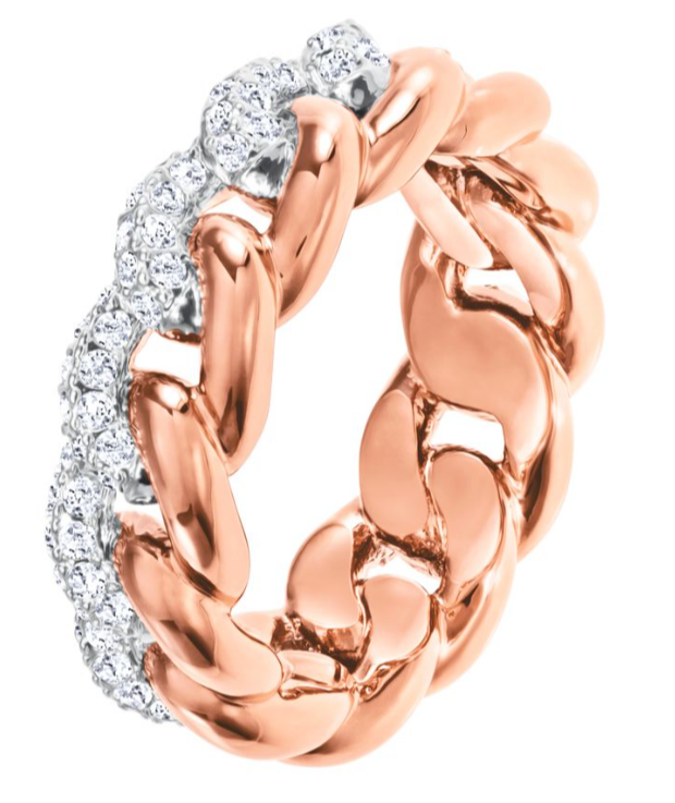 New SWAROVSKI LANE RING - ROSE GOLD - SIZE 60