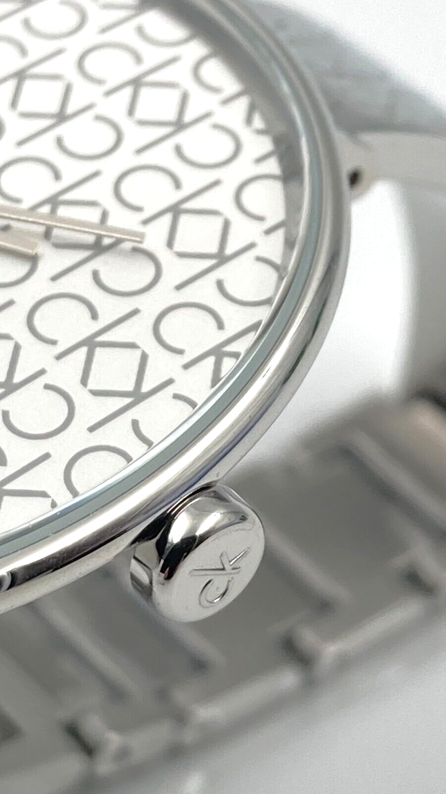 New Swiss Made CALVIN KLEIN Quartz Silver Monogram Dial Ladies Watch