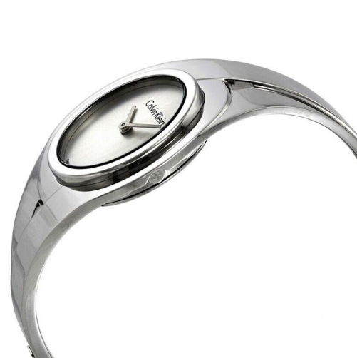 New Swiss Made CALVIN KLEIN Sensual Silver Dial Medium Bangle Ladies Watch