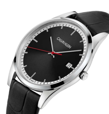 New Swiss Made CALVIN KLEIN Time Quartz Black Dial Men's Watch