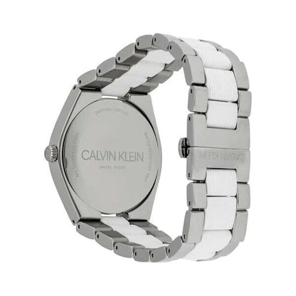 New Swiss Made CALVIN KLEIN Contra Quartz Silver Dial MenÂ´s Watch