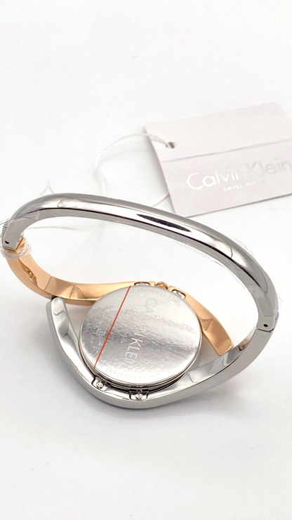 New Swiss Made CALVIN KLEIN Party Silver Dial Small Bangle Ladies Watch