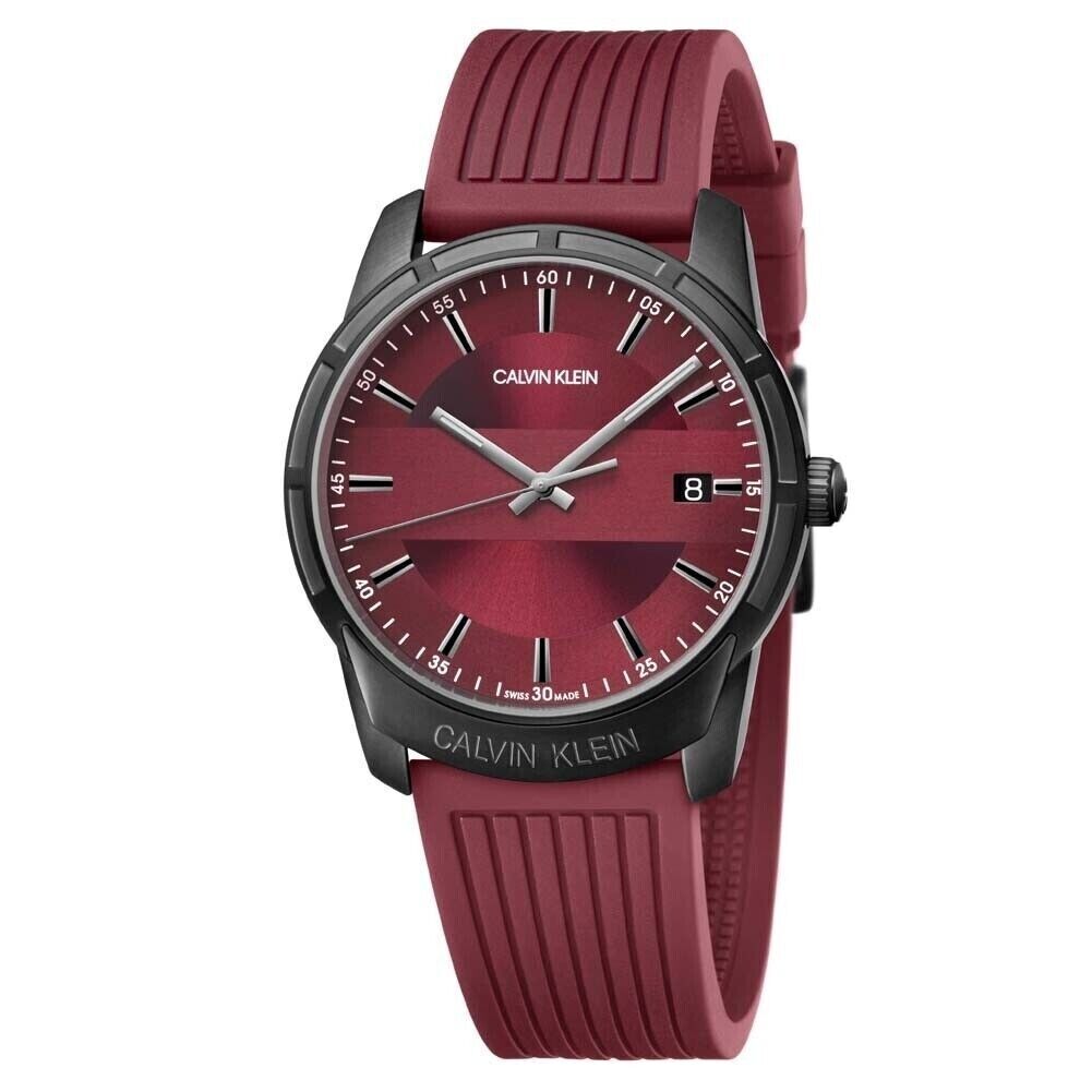 New Swiss Made CALVIN KLEIN Evidence Red Dial Men's Quartz Watch