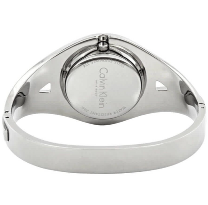 New Swiss Made CALVIN KLEIN Sensual Silver Dial Medium Bangle Ladies Watch