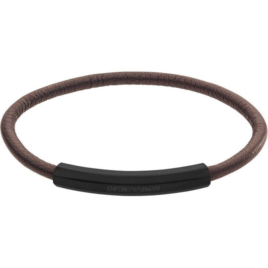 Neu EMPORIO ARMANI HERREN LEDERARMBAND EGS2404001 - BRAUN