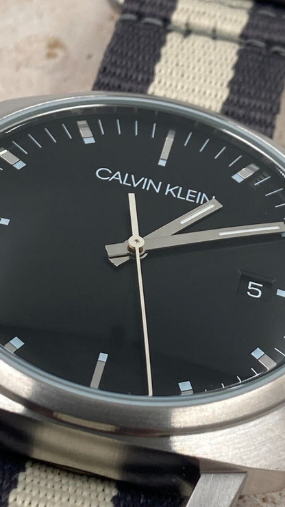 New Swiss Made CALVIN KLEIN Fraternity Quartz Black Dial Men's Watch