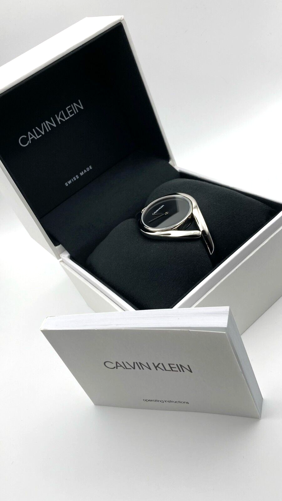 New Swiss Made CALVIN KLEIN Party Black Dial Small Bangle Ladies Watch