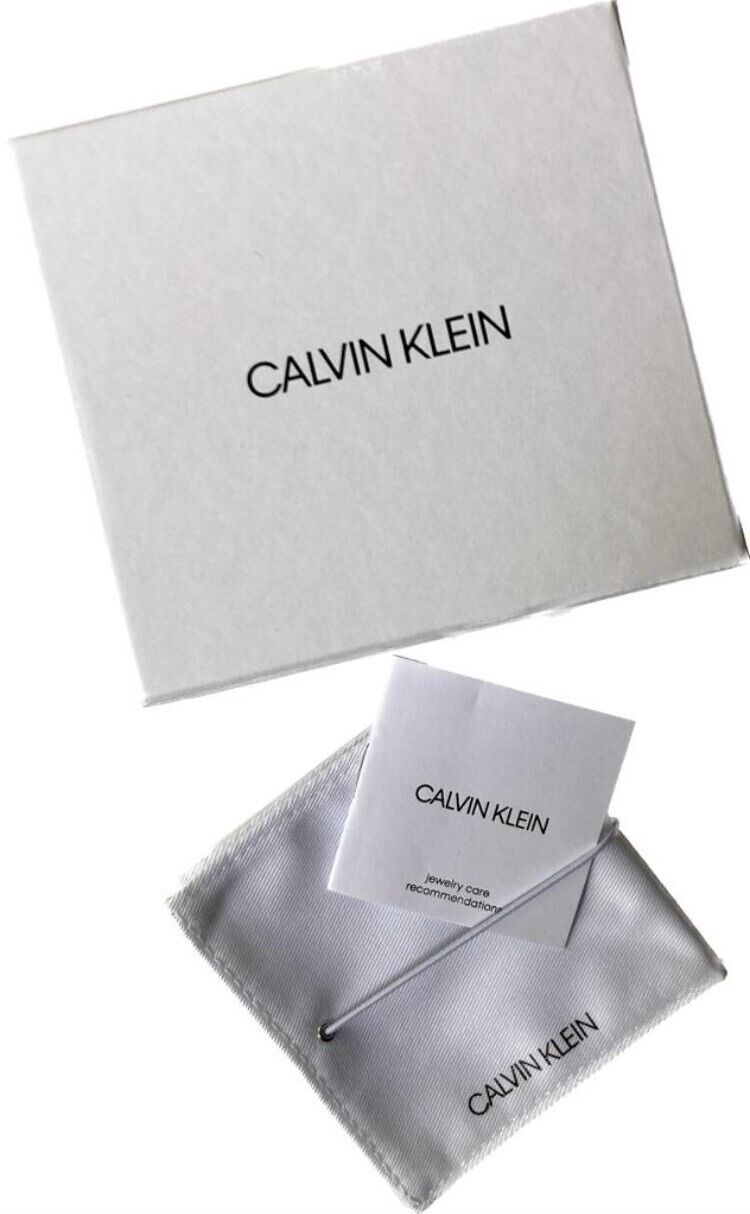 New CALVIN KLEIN SIDE KJ5QMN000300 STAINLESS STEEL NECKLACE - SILVER