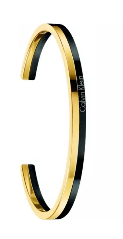 New CALVIN KLEIN GORGEOUS KJ5VBF2001XS  BRACELET - GOLD/BLACK - SIZE XS