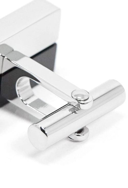 Neu CALVIN KLEIN EDELSTAHL BOOST KJ5RBC210100 MANSCHETTENKNÖPFE - SILBER/SCHWARZ