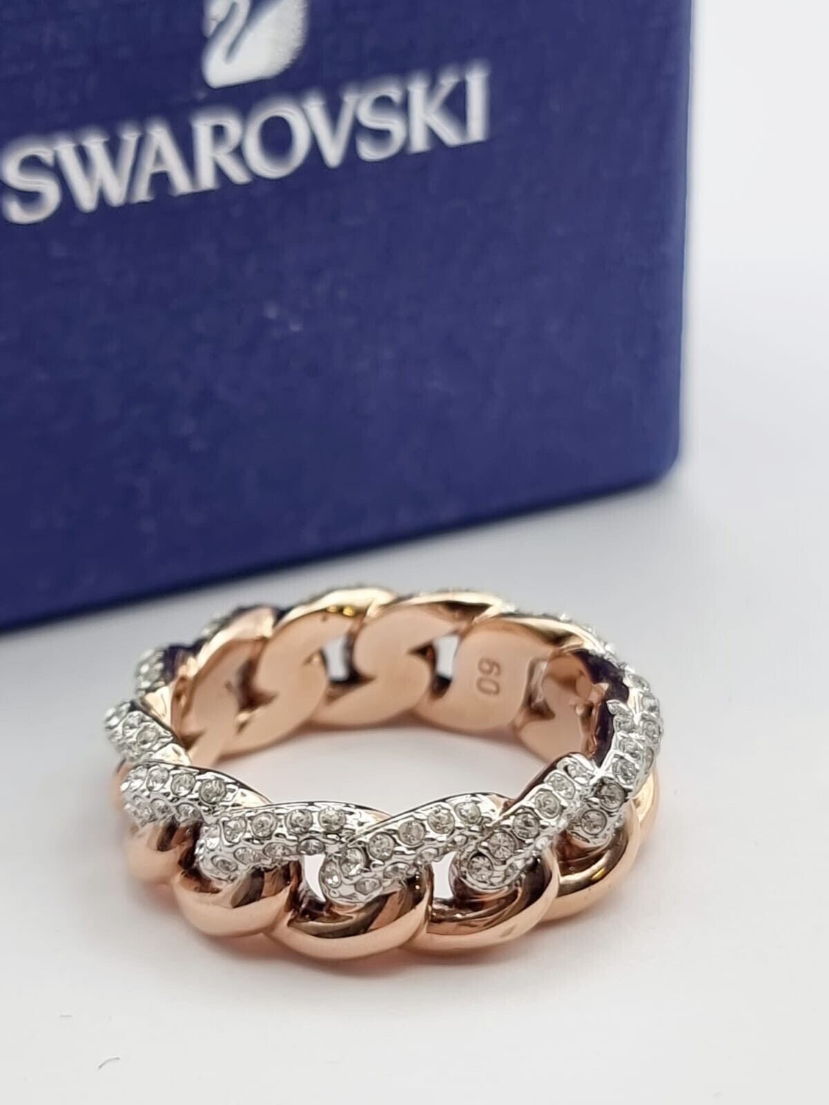 New SWAROVSKI LANE RING - ROSE GOLD - SIZE 52