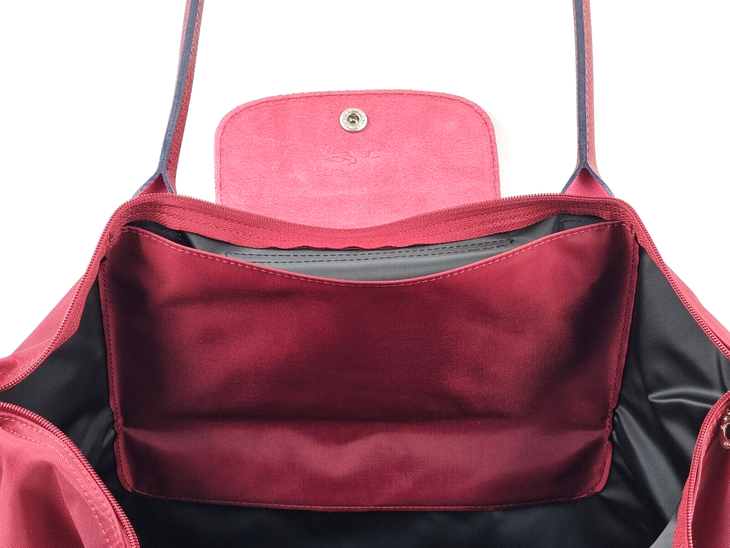 New LONGCHAMP LE PLIAGE CLUB SHOULDER BAG LARGE - GARNET RED