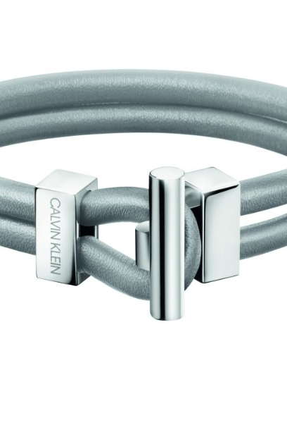 New CALVIN KLEIN ANCHOR KJ8WAB09010L STAINLESS STEEL LEATHER BRACELET - L