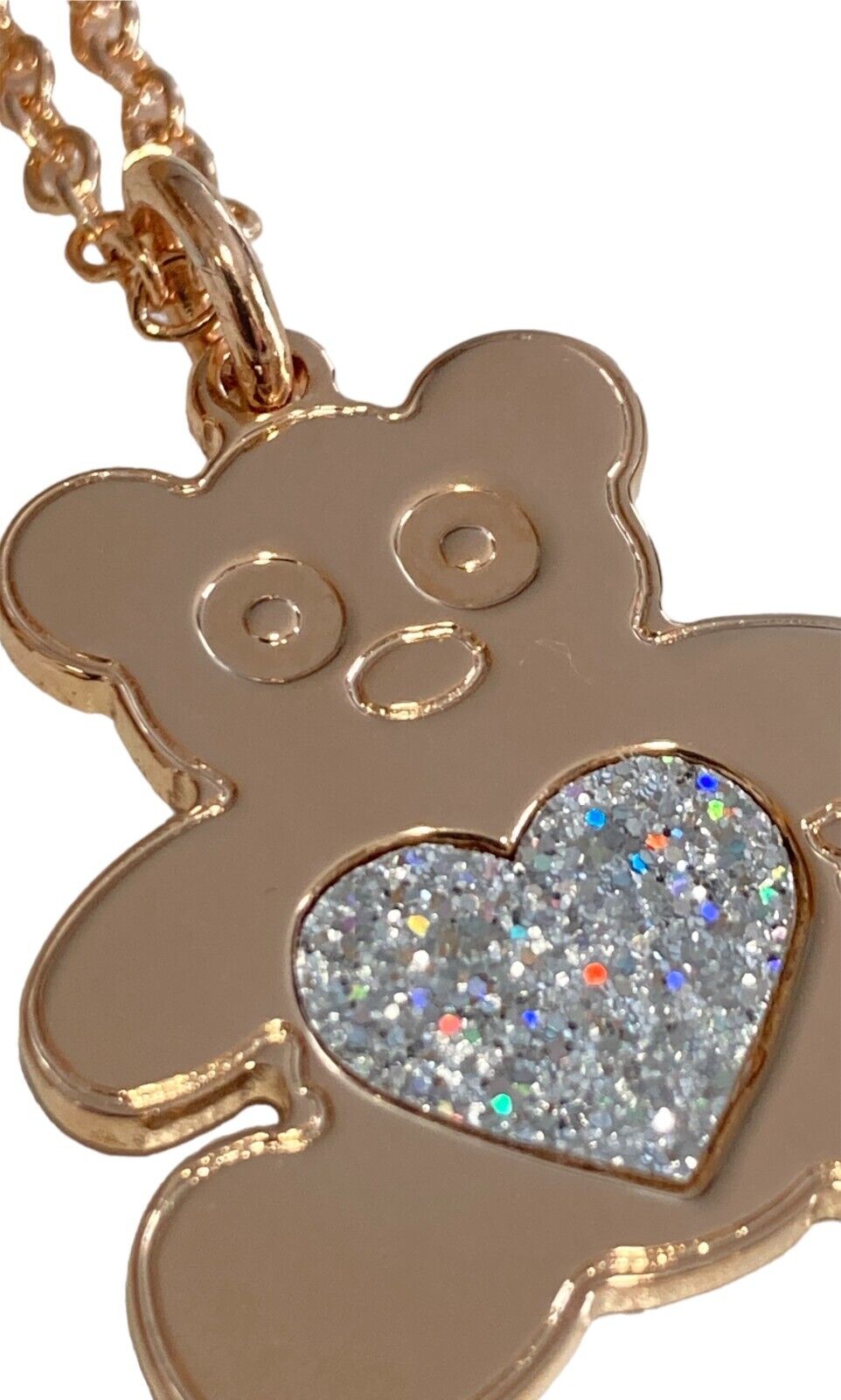 New BLISS Glittermania Necklace - Teddy Bear - Rose Gold