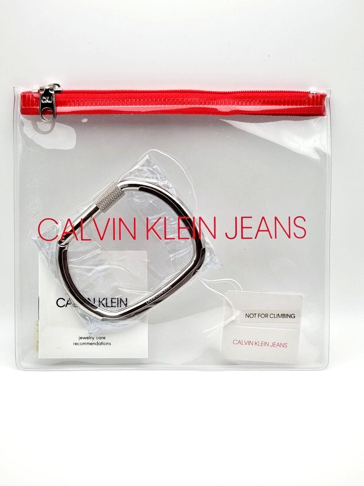 New CALVIN KLEIN JEANS FACE KJJHMD00010S STAINLESS STEEL BANGLE -  SILVER - S