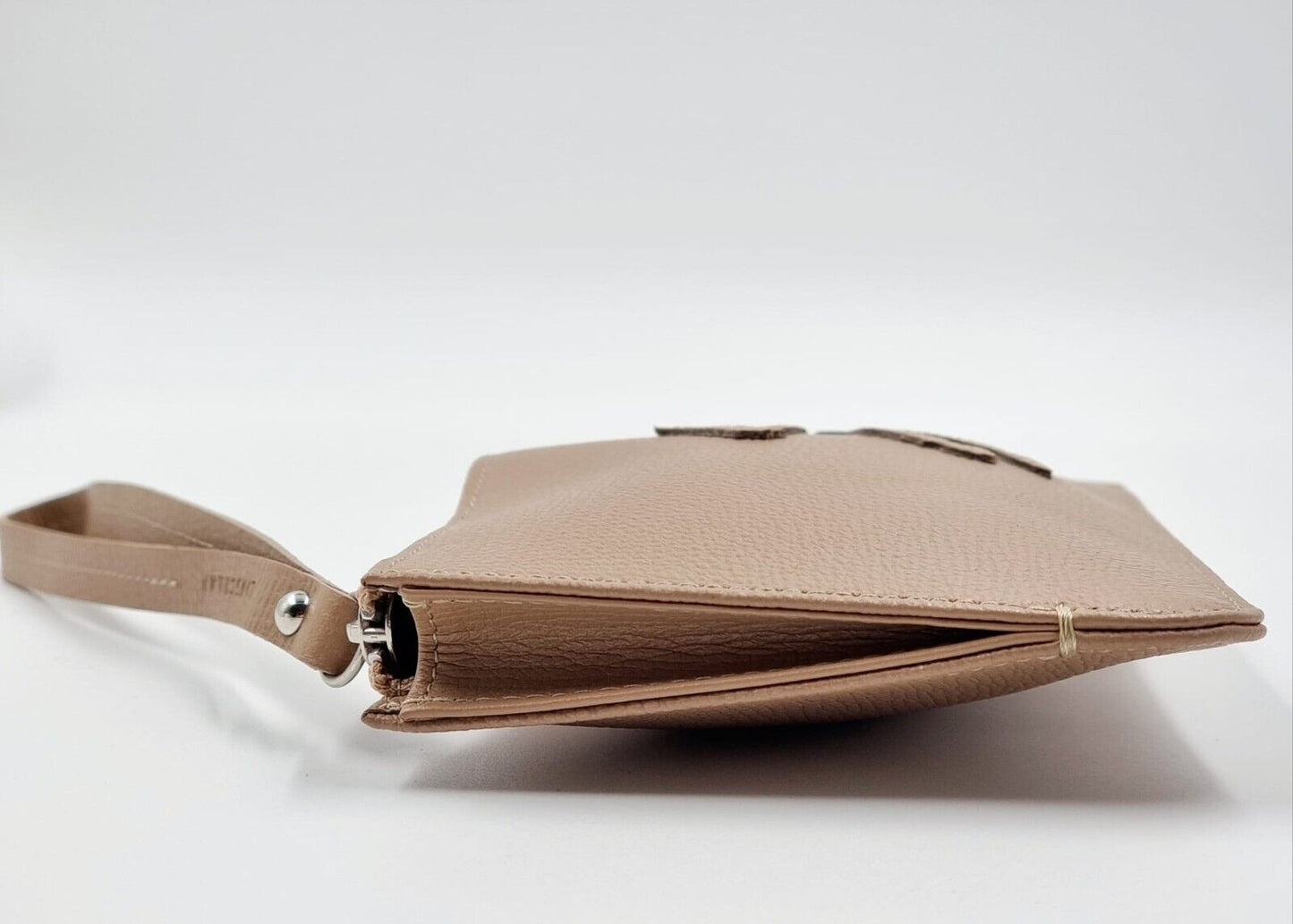 LONGCHAMP SHOP-IT LEATHER POUCH SMALL - SAND