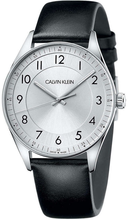 New Swiss Made CALVIN KLEIN Bright Quartz Silver Dial Men's Watch