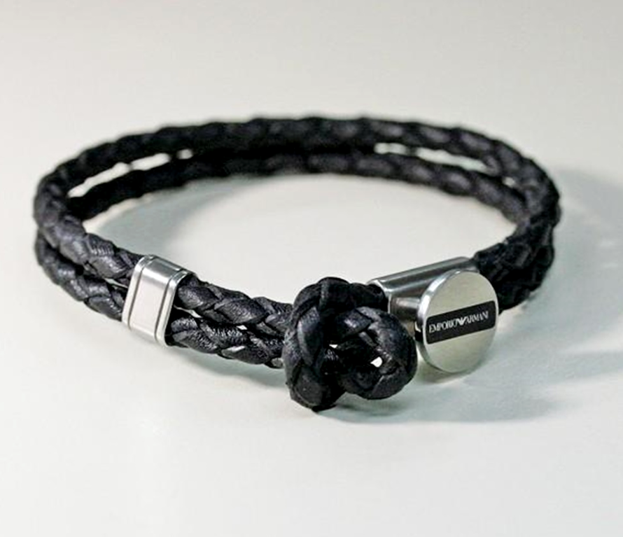 Neu EMPORIO ARMANI Herren Lederarmband