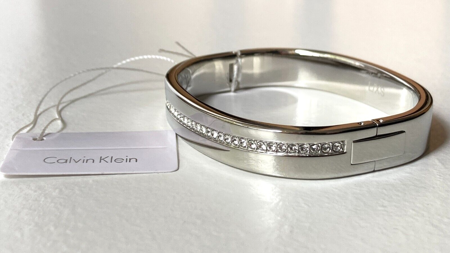 New Calvin Klein HOOK - SILVER Bangle - KJ06MD0401XS