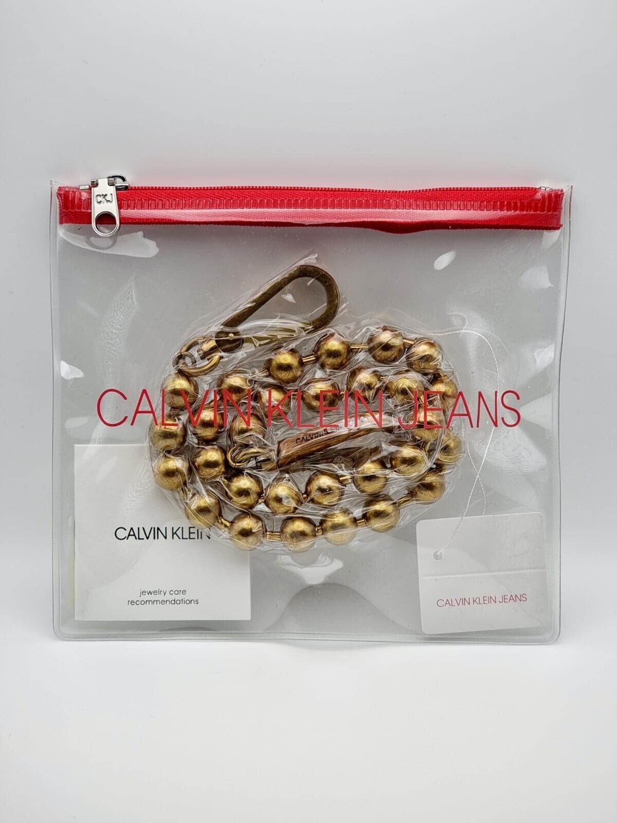 New CALVIN KLEIN JEANS KJJTJN190100 STAINLESS STEEL NECKLACE - GOLD