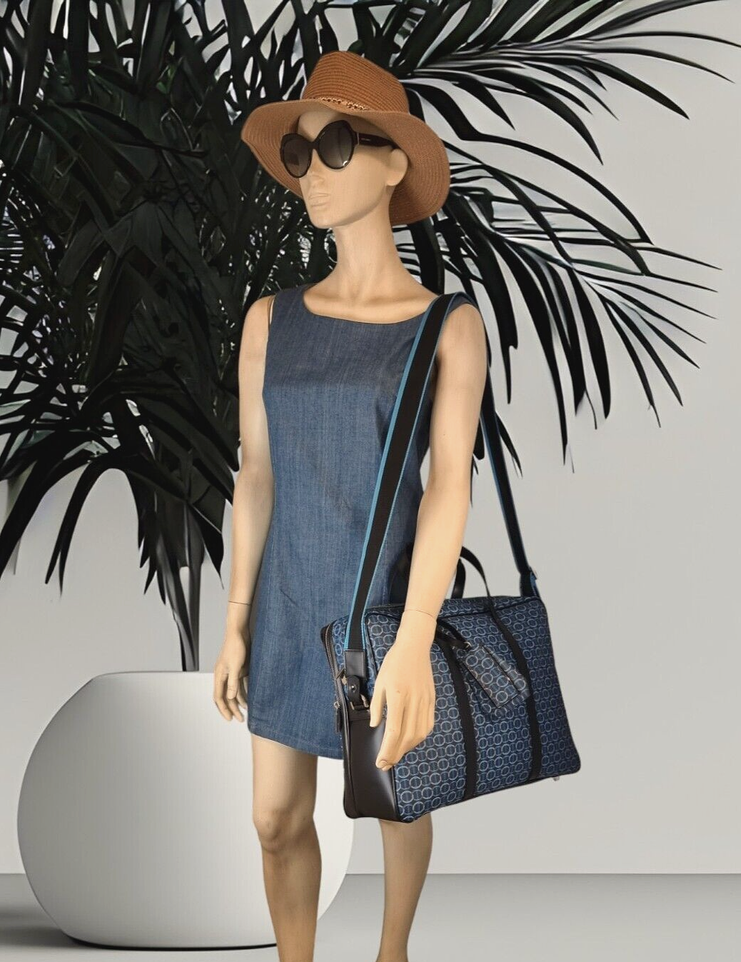 Neu DAVIDOFF COLORAMA BUSINESS TASCHE 2 ZIP - BLAU