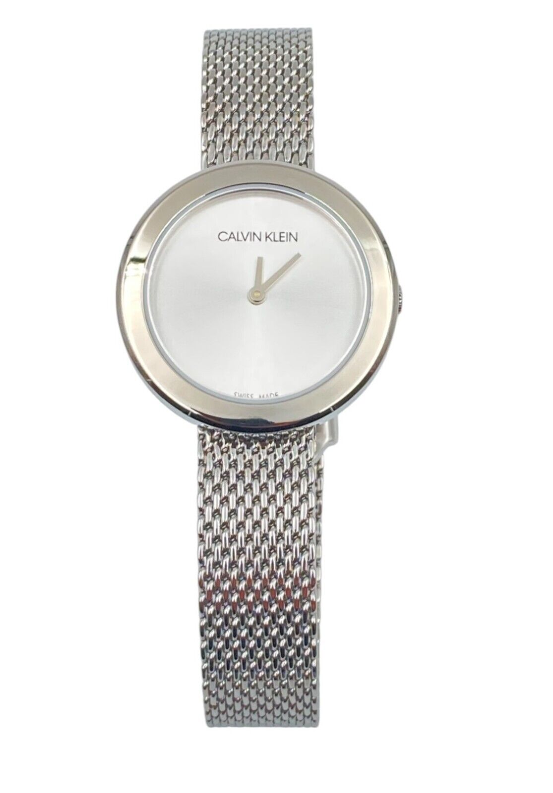 New Swiss Made CALVIN KLEIN Firm Quartz Silver Dial Ladies Watch