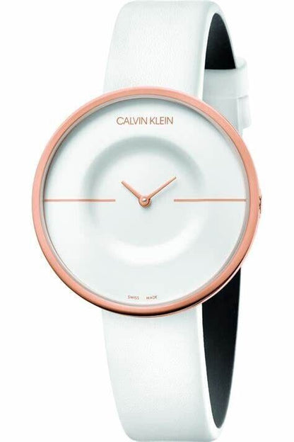 New Swiss Made CALVIN KLEIN Mania Quartz White Monogram Dial Ladies Watch