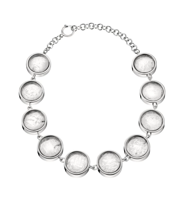 New CALVIN KLEIN CHARISMA CHOKER NECLACE KJANKN020100  - SILVER/WHITE