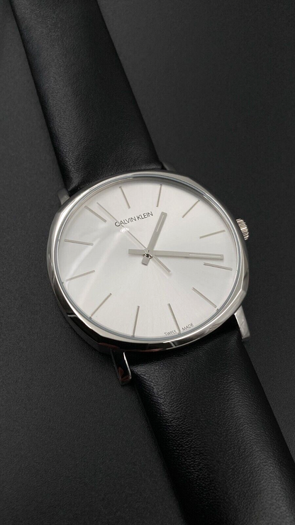 New Swiss Made CALVIN KLEIN Posh Quartz Silver Dial Men's Watch