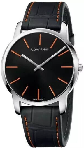 New Swiss Made CALVIN KLEIN Men's City Black Leather Watch