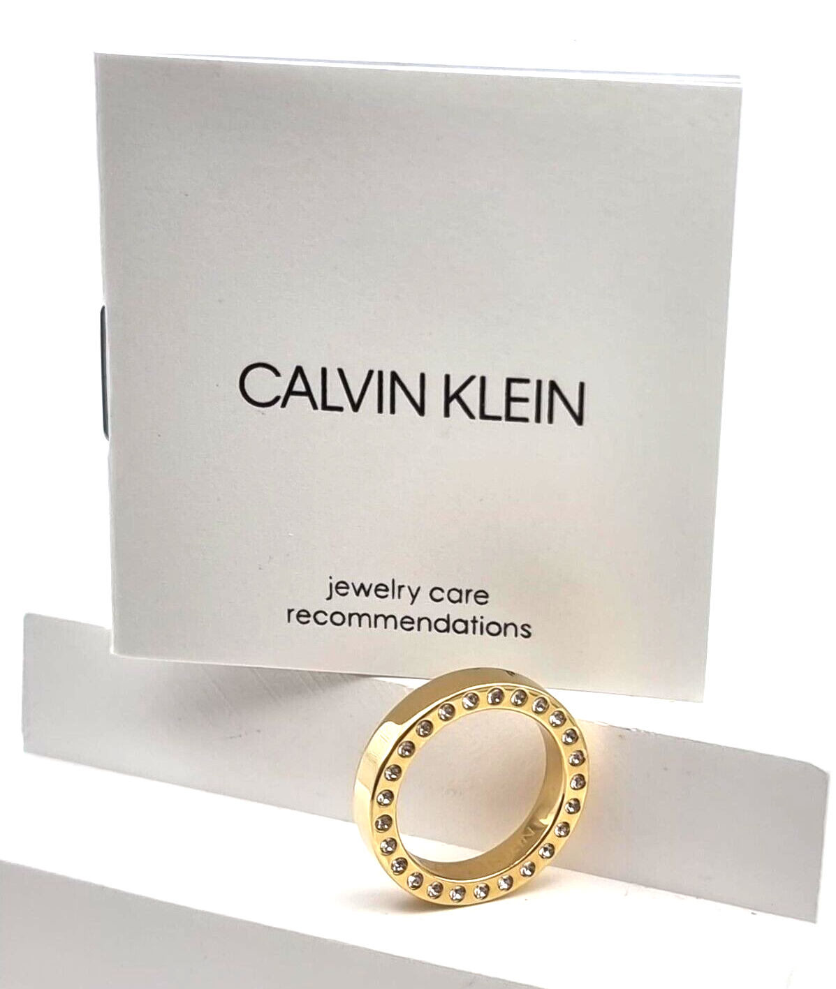 New CALVIN KLEIN RING HOOK GOLD - GR. 52