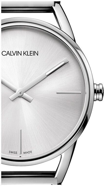 New Swiss Made CALVIN KLEIN Stately Quartz Silver Dial Ladies Watch