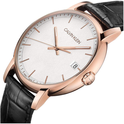 Neue, in der Schweiz hergestellte CALVIN KLEIN Minimal Quartz Herrenuhr mit silbernem Zifferblatt