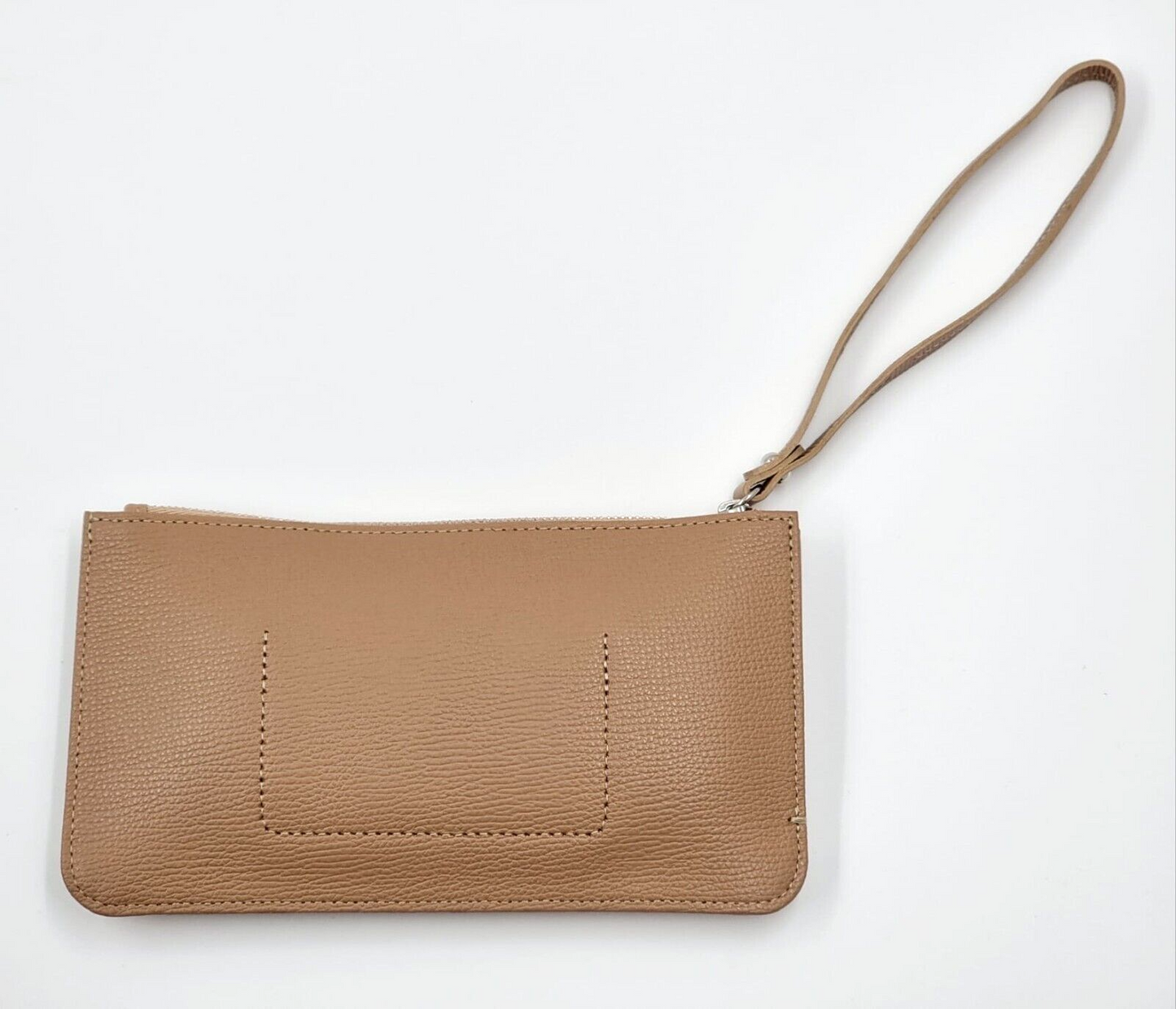 LONGCHAMP SHOP-IT LEATHER POUCH SMALL - SAND