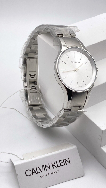 New Swiss Made CALVIN KLEIN Simplicity Quartz Silver Dial Ladies Watch