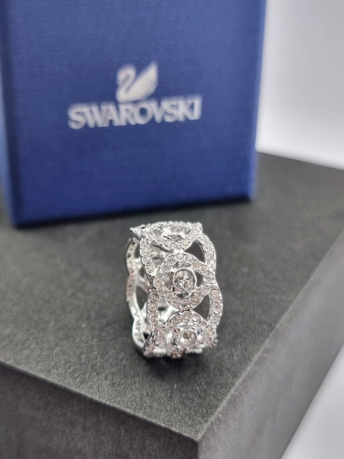 New SWAROVSKI DAYLIGHT RING - SILVER - SIZE 52