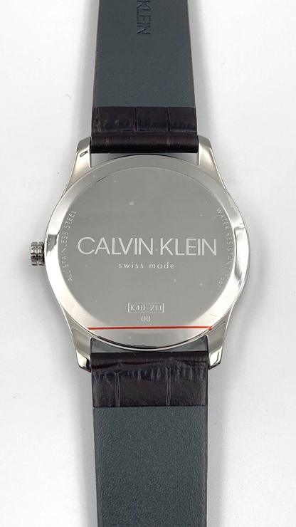 New Swiss Made CALVIN KLEIN Classic Quartz Silver Dial Men's Watch