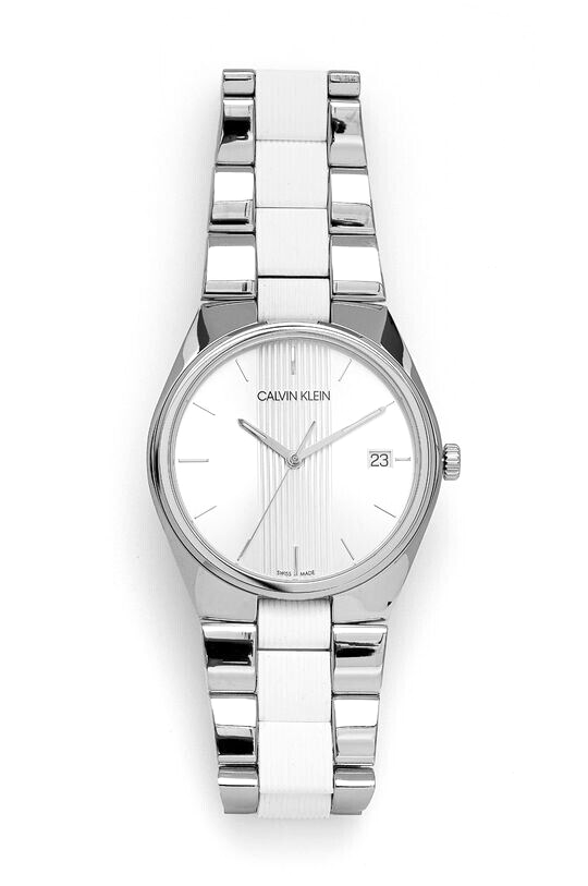 New Swiss Made CALVIN KLEIN Contra Quartz Silver Dial MenÂ´s Watch