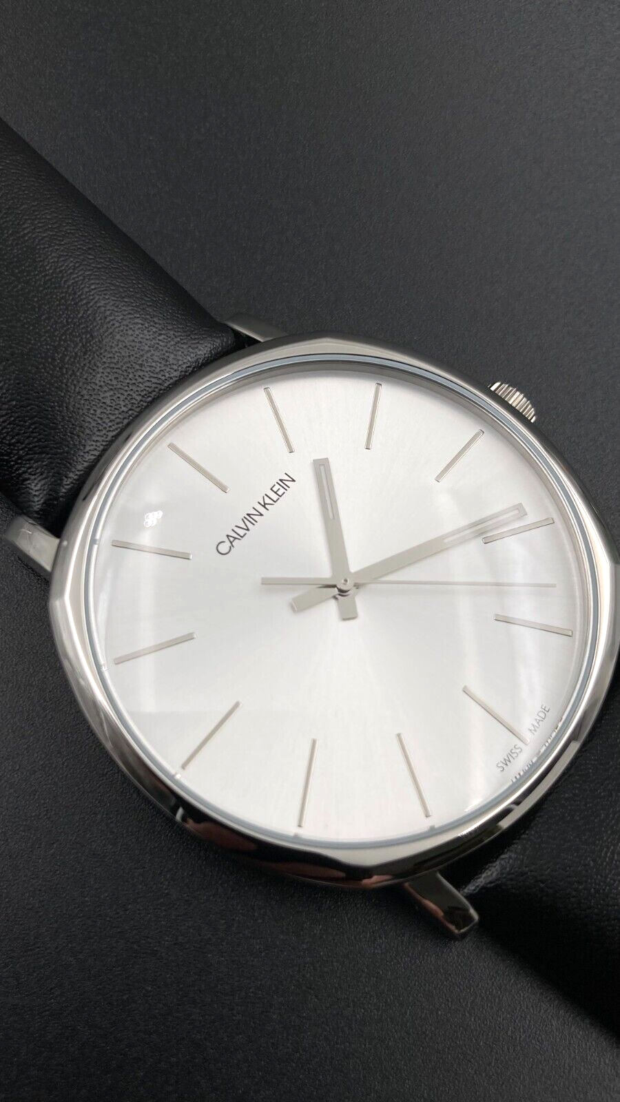 New Swiss Made CALVIN KLEIN Posh Quartz Silver Dial Men's Watch