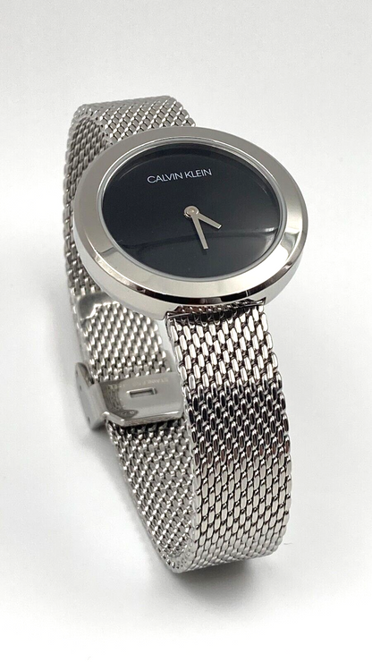 New Swiss Made CALVIN KLEIN Firm Quartz Black Dial Ladies Watch