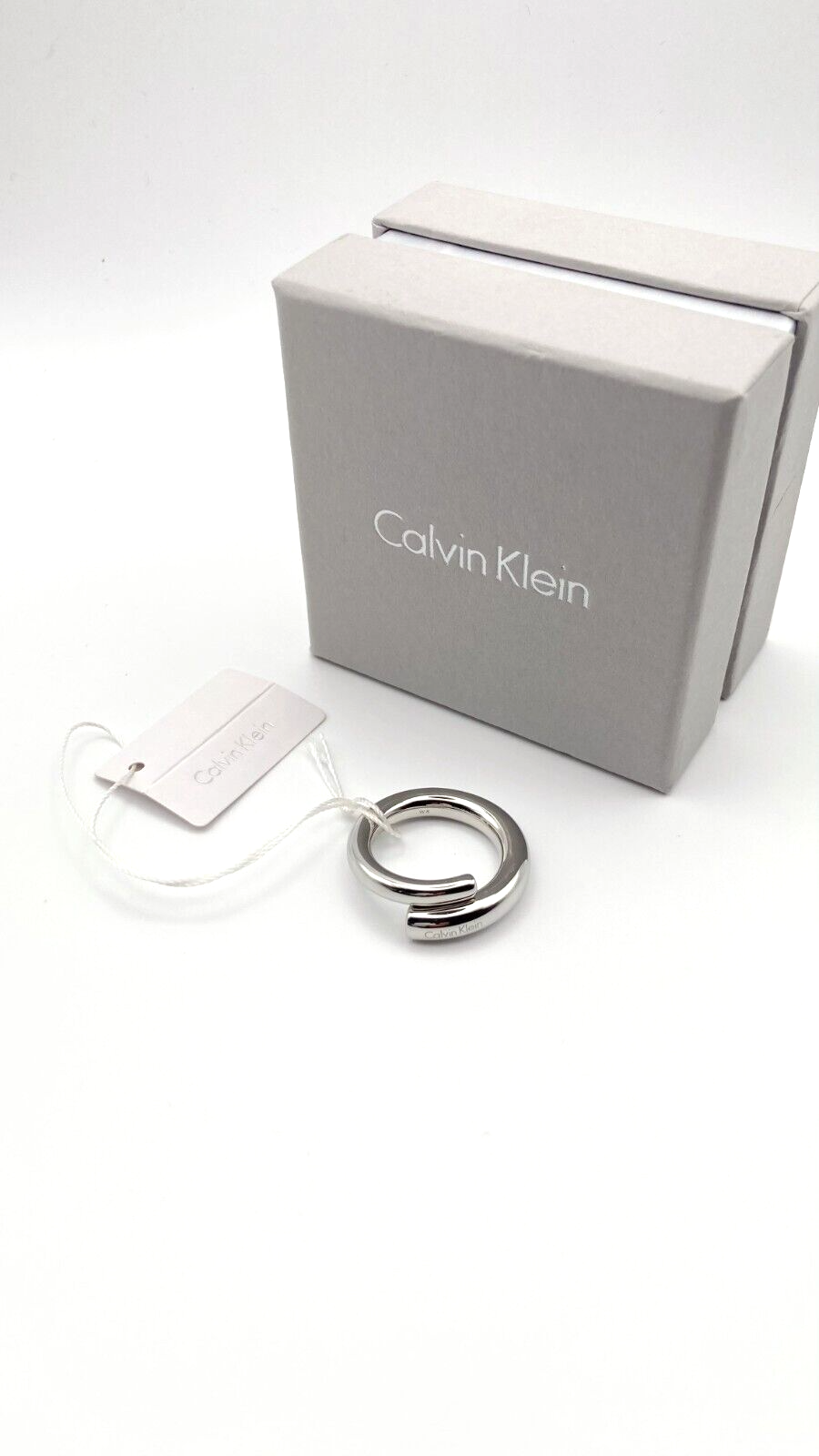 Neu CALVIN KLEIN SCENT EDELSTAHLRING - SILBER - GRÖSSE 57