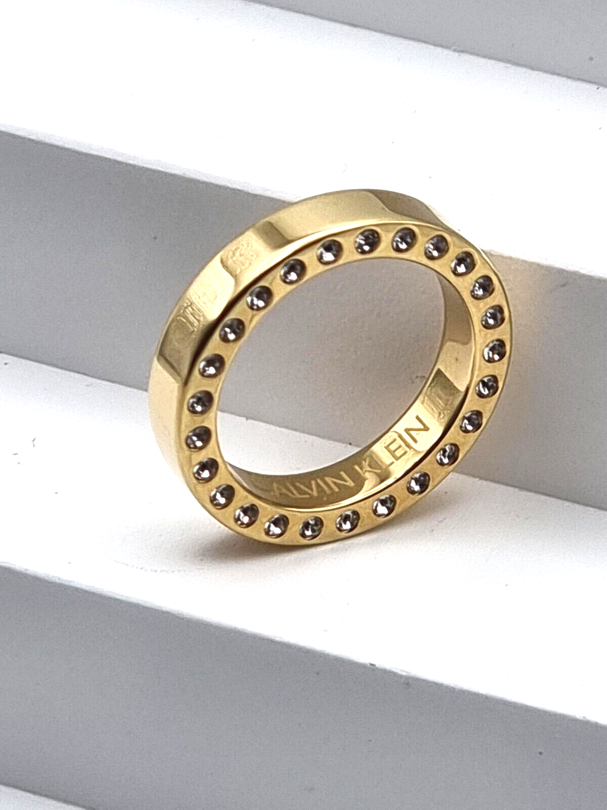 Neu CALVIN KLEIN RING HAKEN GOLD – GR. 50